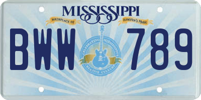 MS license plate BWW789