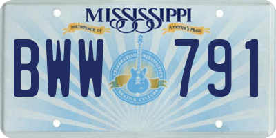 MS license plate BWW791