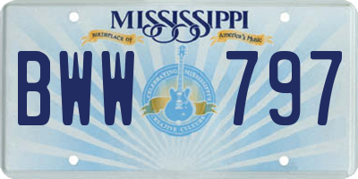 MS license plate BWW797