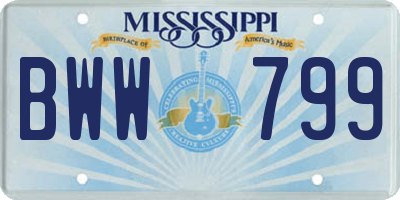 MS license plate BWW799