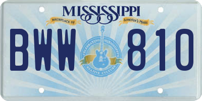 MS license plate BWW810