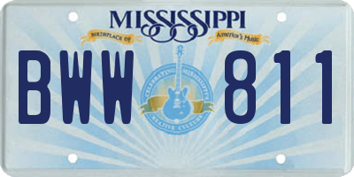 MS license plate BWW811