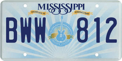 MS license plate BWW812
