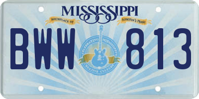 MS license plate BWW813