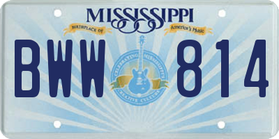 MS license plate BWW814
