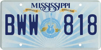MS license plate BWW818