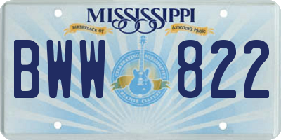 MS license plate BWW822