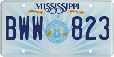 MS license plate BWW823