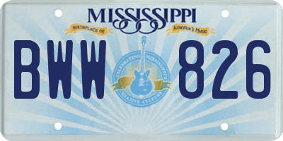 MS license plate BWW826