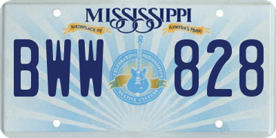 MS license plate BWW828
