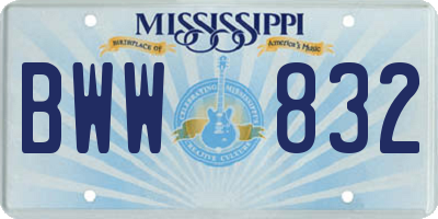 MS license plate BWW832