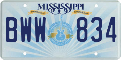 MS license plate BWW834