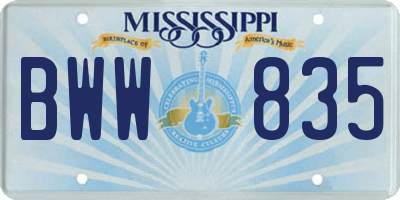 MS license plate BWW835