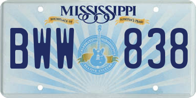 MS license plate BWW838
