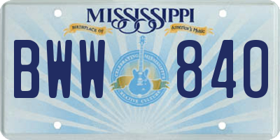 MS license plate BWW840