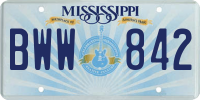 MS license plate BWW842