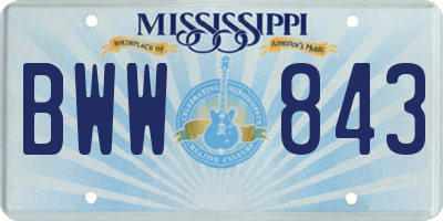 MS license plate BWW843