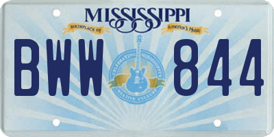MS license plate BWW844