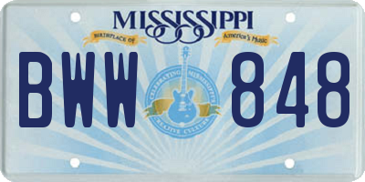 MS license plate BWW848