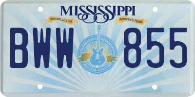 MS license plate BWW855