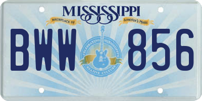 MS license plate BWW856