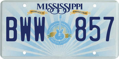 MS license plate BWW857