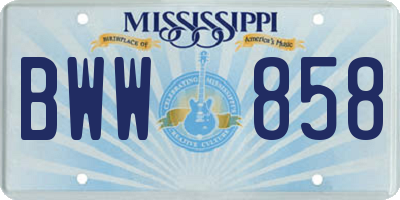 MS license plate BWW858