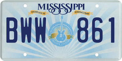 MS license plate BWW861