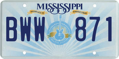 MS license plate BWW871
