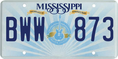 MS license plate BWW873