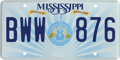 MS license plate BWW876