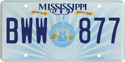 MS license plate BWW877