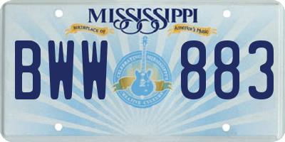 MS license plate BWW883