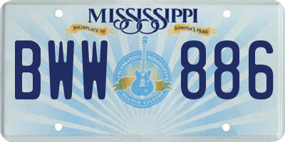 MS license plate BWW886