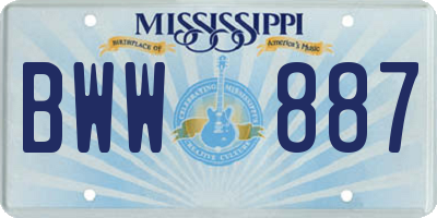 MS license plate BWW887