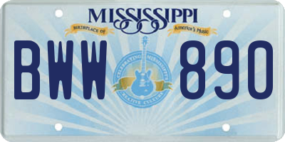 MS license plate BWW890