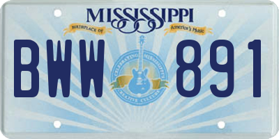 MS license plate BWW891