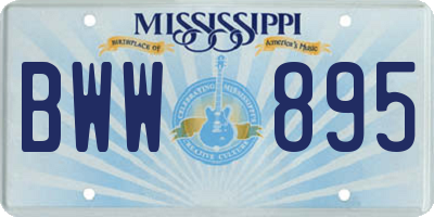 MS license plate BWW895