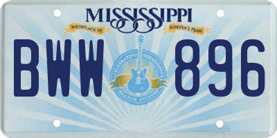 MS license plate BWW896