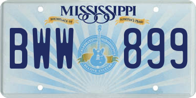 MS license plate BWW899
