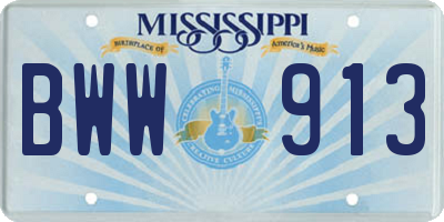 MS license plate BWW913