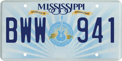 MS license plate BWW941