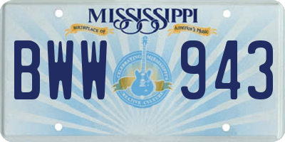 MS license plate BWW943