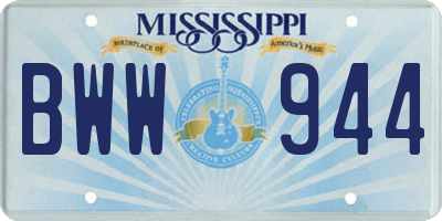 MS license plate BWW944