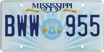 MS license plate BWW955