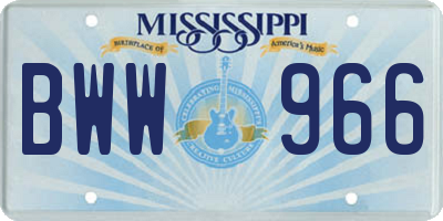 MS license plate BWW966