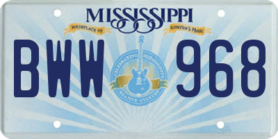 MS license plate BWW968