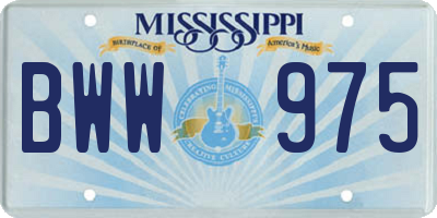MS license plate BWW975
