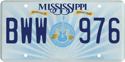 MS license plate BWW976