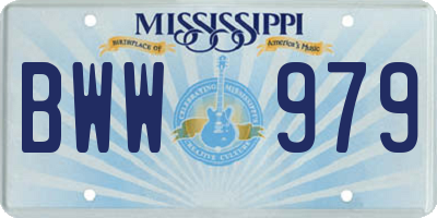 MS license plate BWW979